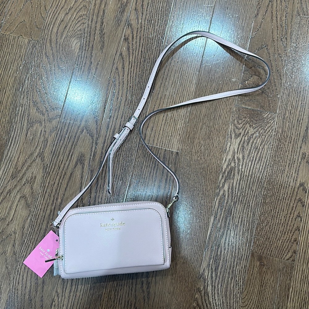 Kate Spade Dual Zip Crossbody - Chalk Pink. NWT.
